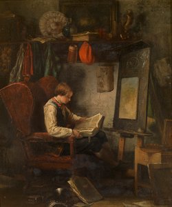 Junger Künstler im Atelier