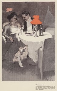 Gespräch zwischen einem Theaterdirektor und einer Schauspielerin in einem Café von Ferdinand von Reznicek