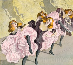 Der Cancan, nach Ferdinand Von Reznicek ca. 1906. Aus Illustrierte Sittengeschichte vom Mittelalter bis zur Gegenwart von Eduard Fuchs, veröffentlicht 1909. von Ferdinand von Reznicek