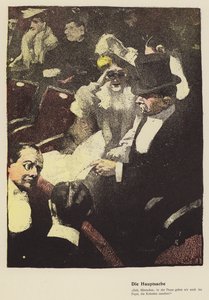 Frau schaut durch ein Opernglas im Theater von Ferdinand von Reznicek