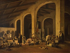 Freiwillige toskanische Künstler in der Kaserne von Modena von Ferdinando Buonamici