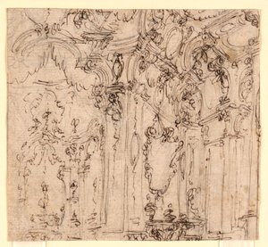 Bühnenbild: Halle in einem Palast von Ferdinando Galli Bibiena