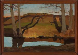 Landschaft mit Bach von Ferdynand Ruszczyc