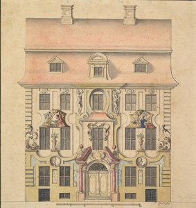 Architektonischer Entwurf für eine Fassade, 1739-69 von Ferenc Speth