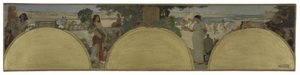 Skizze für das Pariser Rathaus: Geschichte der Schrift - die alten Zeiten, ca. 1890