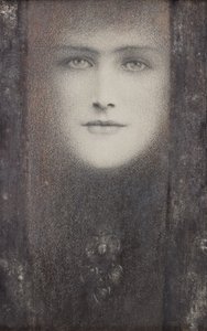 Die Maske, mit einem schwarzen Vorhang, ca. 1909