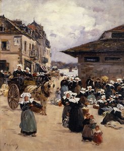 Marktecke in Concarneau von Fernand Legout Gerard