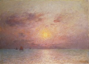 Segeln auf dem Meer, Abend