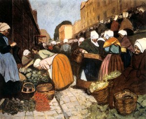 Markt in Brest von Fernand Piet