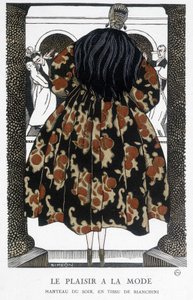 Bianchinis Abendmantel - Illustration von Fernand Simeon (1884-1928), in „Gazette du bon ton“ von Fernand Siméon