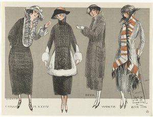 Gazette du Bon Ton, 1920 - Nr. 7, Croquis Pl XXXIV: Worth / Beer / Worth