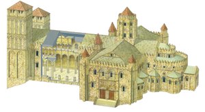 Santiago de Compostela Romanische Kathedrale. Rekonstruktion. Spanien von Fernando Aznar Cenamor
