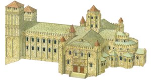 Die romanische Kathedrale von Santiago de Compostela. Rekonstruktion. Spanien von Fernando Aznar Cenamor