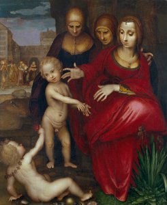 Die heilige Anna, die Jungfrau, die heilige Elisabeth, der heilige Johannes und das Christkind von Fernando Yanez de Almedina