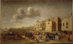 Panoramablick auf das Jeronimos-Kloster und den Belem-Platz, Lissabon von Filipe Lobo