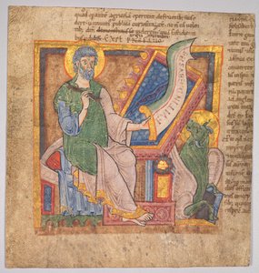 Miniatur aus einer lateinischen Bibel: St. Lukas
