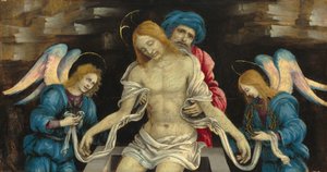 Pietà (Der tote Christus, betrauert von Nikodemus und zwei Engeln) von Filippino Lippi
