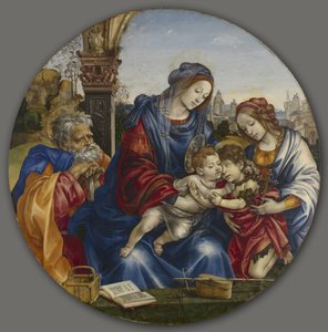 Die Heilige Familie mit Johannes dem Täufer und der Heiligen Margarete, ca. 1495 von Filippino Lippi