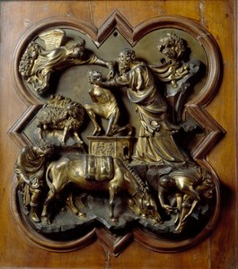 Isaaks Opferung. Basrelief von Filippo Brunelleschi