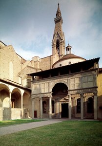 Ansicht der Kapelle der Pazzi von Filippo Brunelleschi (1377-1446) von Filippo Brunelleschi