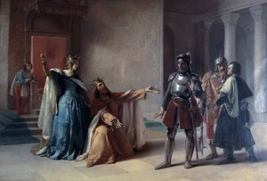 Kaiser Friedrich Barbarossa und Herzog Heinrich der Löwe in Chiavenna, vor 1860