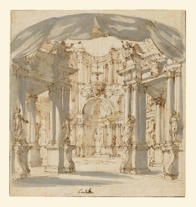 Der Innenhof eines Palastes: Entwurf für eine Bühne von Filippo Juvarra
