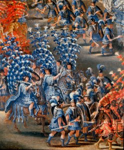 Fest im Palazzo Barberini zu Ehren von Christine von Schweden am 28.02.1656 (Detail). Gemälde von Filippo Lauri (1623-1694) und Filippo Gagliardi (gestorben 1659). 17. Jahrhundert Rom, Museum von Rom