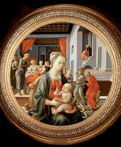 Jungfrau mit Kind und Szenen aus dem Leben der heiligen Anna, ca. 1450