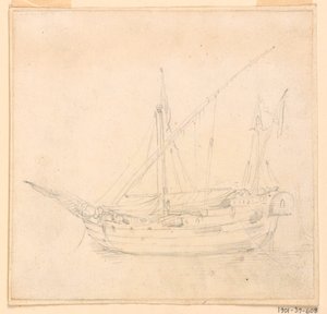 Zeichnung, Ein Segelschiff, ca. 1780 von Filippo Marchionni