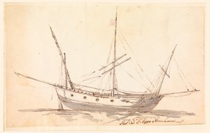 Zeichnung, Ein Segelschiff, ca. 1780 von Filippo Marchionni