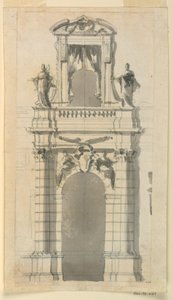 Die Erhebung des unteren zentralen Teils eines Stadthauses, 1770–85 von Filippo Marchionni