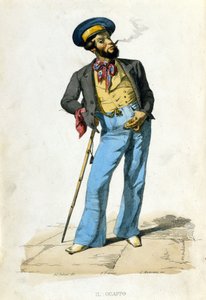 It guappo von F. Palizzi nach „Costumi del regno di Napoli“ von De Bourcard