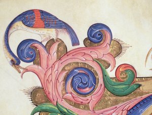 Missale 515 f.169r Fantastischer Vogel, Detail (Initiale) aus einem Chorbuch von Filippo di Matteo Torelli