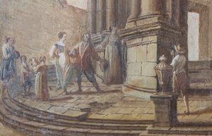Genrebild, Detail der Fensterläden des Salons, Königinnenwohnung, Jagdresidenz, von Filippo Juvarra, Stupinigi, Piemont, Italien