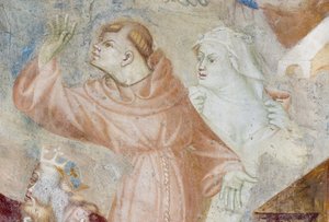 Mönche, (Detail) des Jüngsten Gerichts, ca. 1400 von Filippolo de and Veris da Milano Veris da Milano
