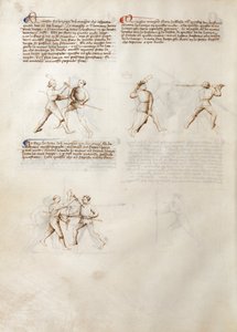 J. Paul Getty Museum Ms. Ludwig XV 13, folio 31v (Venedig, frühes XV. Jahrhundert, 279x206 mm) von Fiore dei Liberi