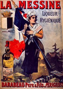 La Messine Liqueur Hygienique Werbung (Farblithografie)