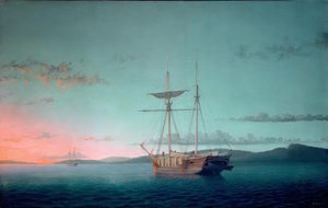 Lumber Schooners am Abend in der Penobscot Bay von Fitz Henry Lane