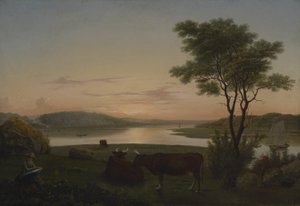 New England Inlet mit Selbstporträt, 1848