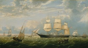 Der Golden State fährt in den Hafen von New York ein, 1854 von Fitz Hugh Lane