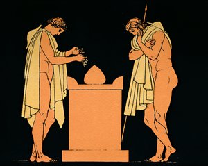 Orest am Grab seines Vaters, 1880 von Flaxman
