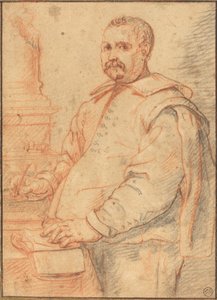 Ein Gelehrter beim Schreiben von Flemish 17th Century