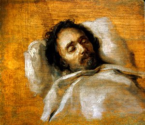 Studie eines Mannes auf seinem Sterbebett von Flemish School