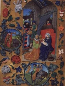 Anbetung der Heiligen Drei Könige, aus dem flämischen Stundenbuch, Brügge von Flemish School