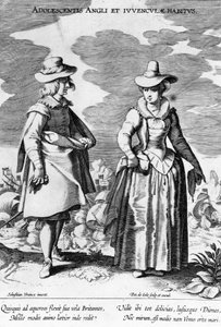 Adoloscentis Angli, aus Habitus Vararium Gentium Ornatus, gemacht von Peiter de Jode I nach Sebastiaan Vranck, 1600-1634 von Flemish School