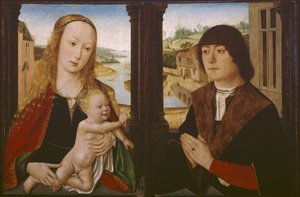 Diptychon - Jungfrau und Kind und ein Stifter, ca. 1490-1500
