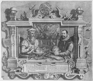Doppelporträt von Gerard Mercator und Jodocus Hondius, graviert für die Mercator- und Hondius-Atlantenserie, 1619