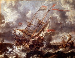 Niederländisches Boot ohne Sturm