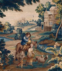 Flämischer Wandteppich. Ende 17. Jahrhundert. Eigentum der Kirche Sint-Walburgakerk Oudenaarde. von Flemish School