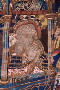 Flämischer Wandteppich. Der Durchzug durch das Rote Meer. Ca 1490. Detail.